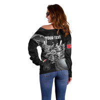 Personalized Isle of Man Cricket Off Shoulder Sweater Go Champion - Wonder Print Shop