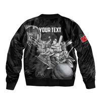 Personalized Isle of Man Cricket Sleeve Zip Bomber Jacket Go Champion - Wonder Print Shop