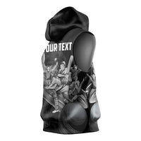 Personalized Isle of Man Cricket Sleeveless Hoodie Go Champion - Wonder Print Shop