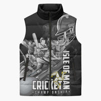 Personalized Isle of Man Cricket Sleeveless Puffer Jacket Go Champion - Wonder Print Shop