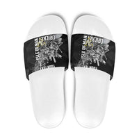 Personalized Isle of Man Cricket Slide Sandals Go Champion - Wonder Print Shop