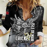 Personalized Isle of Man Cricket Women Casual Shirt Go Champion - Wonder Print Shop