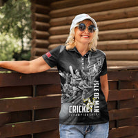 Personalized Isle of Man Cricket Women Polo Shirt Go Champion - Wonder Print Shop