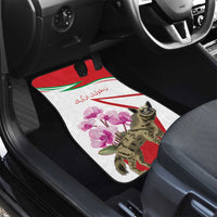 Lebanon Striped Hyena Car Mats With Cyclamen Flowers - Wonder Print Shop
