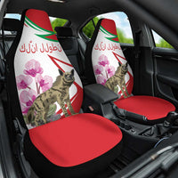 Lebanon Striped Hyena Car Seat Cover With Cyclamen Flowers - Wonder Print Shop