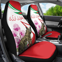 Lebanon Striped Hyena Car Seat Cover With Cyclamen Flowers - Wonder Print Shop