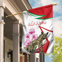 Lebanon Striped Hyena Garden Flag With Cyclamen Flowers - Wonder Print Shop