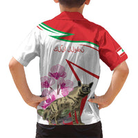 Lebanon Striped Hyena Hawaiian Shirt With Cyclamen Flowers - Wonder Print Shop