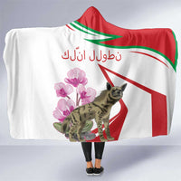 Lebanon Striped Hyena Hooded Blanket With Cyclamen Flowers