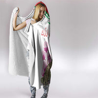 Lebanon Striped Hyena Hooded Blanket With Cyclamen Flowers