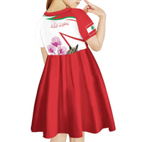 Lebanon Striped Hyena Kid Short Sleeve Dress With Cyclamen Flowers - Wonder Print Shop