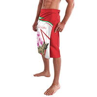 Lebanon Striped Hyena Lavalava With Cyclamen Flowers - Wonder Print Shop