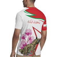 Lebanon Striped Hyena Rugby Jersey With Cyclamen Flowers - Wonder Print Shop