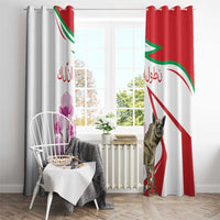 Lebanon Striped Hyena Window Curtain With Cyclamen Flowers - Wonder Print Shop