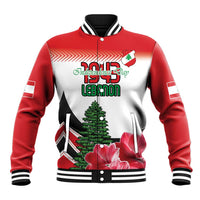 Custom Lebanon Independence Day Baseball Jacket Cyclamen Flowers Blooming - Wonder Print Shop
