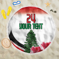 Custom Lebanon Independence Day Beach Blanket Cyclamen Flowers Blooming - Wonder Print Shop