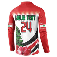 Custom Lebanon Independence Day Button Sweatshirt Cyclamen Flowers Blooming - Wonder Print Shop