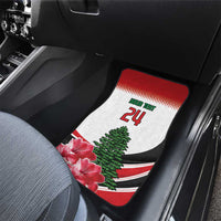 Custom Lebanon Independence Day Car Mats Cyclamen Flowers Blooming - Wonder Print Shop