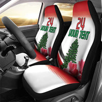 Custom Lebanon Independence Day Car Seat Cover Cyclamen Flowers Blooming - Wonder Print Shop