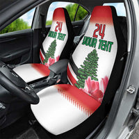 Custom Lebanon Independence Day Car Seat Cover Cyclamen Flowers Blooming - Wonder Print Shop