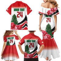 Custom Lebanon Independence Day Family Matching Mermaid Dress and Hawaiian Shirt Cyclamen Flowers Blooming - Wonder Print Shop