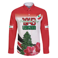 Custom Lebanon Independence Day Family Matching Mermaid Dress and Hawaiian Shirt Cyclamen Flowers Blooming - Wonder Print Shop