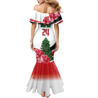 Custom Lebanon Independence Day Family Matching Mermaid Dress and Hawaiian Shirt Cyclamen Flowers Blooming - Wonder Print Shop