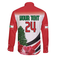 Custom Lebanon Independence Day Family Matching Off The Shoulder Long Sleeve Dress and Hawaiian Shirt Cyclamen Flowers Blooming - Wonder Print Shop