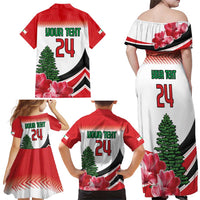 Custom Lebanon Independence Day Family Matching Off Shoulder Maxi Dress and Hawaiian Shirt Cyclamen Flowers Blooming - Wonder Print Shop