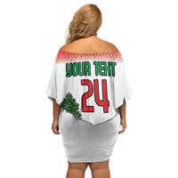 Custom Lebanon Independence Day Family Matching Off Shoulder Short Dress and Hawaiian Shirt Cyclamen Flowers Blooming - Wonder Print Shop