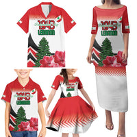 Custom Lebanon Independence Day Family Matching Puletasi and Hawaiian Shirt Cyclamen Flowers Blooming - Wonder Print Shop