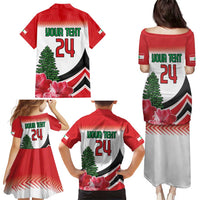 Custom Lebanon Independence Day Family Matching Puletasi and Hawaiian Shirt Cyclamen Flowers Blooming - Wonder Print Shop