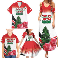 Custom Lebanon Independence Day Family Matching Summer Maxi Dress and Hawaiian Shirt Cyclamen Flowers Blooming - Wonder Print Shop