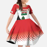 Custom Lebanon Independence Day Family Matching Tank Maxi Dress and Hawaiian Shirt Cyclamen Flowers Blooming - Wonder Print Shop