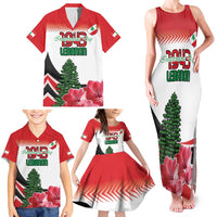 Custom Lebanon Independence Day Family Matching Tank Maxi Dress and Hawaiian Shirt Cyclamen Flowers Blooming - Wonder Print Shop