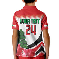 Custom Lebanon Independence Day Kid Polo Shirt Cyclamen Flowers Blooming - Wonder Print Shop