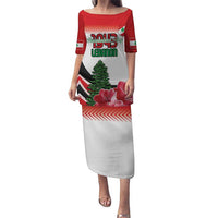 Custom Lebanon Independence Day Puletasi Cyclamen Flowers Blooming - Wonder Print Shop