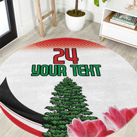 Custom Lebanon Independence Day Round Carpet Cyclamen Flowers Blooming