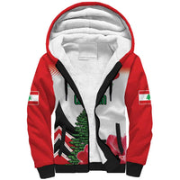 Custom Lebanon Independence Day Sherpa Hoodie Cyclamen Flowers Blooming - Wonder Print Shop