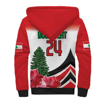 Custom Lebanon Independence Day Sherpa Hoodie Cyclamen Flowers Blooming - Wonder Print Shop
