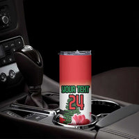 Custom Lebanon Independence Day Skinny Tumbler Cyclamen Flowers Blooming - Wonder Print Shop