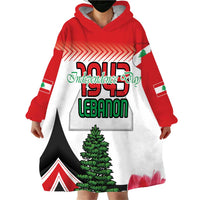 Custom Lebanon Independence Day Wearable Blanket Hoodie Cyclamen Flowers Blooming - Wonder Print Shop