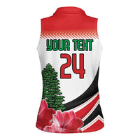Custom Lebanon Independence Day Women Sleeveless Polo Shirt Cyclamen Flowers Blooming - Wonder Print Shop
