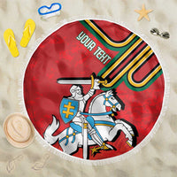 Personalized Lithuania Coat Of Arms Beach Blanket Special Version - Wonder Print Shop