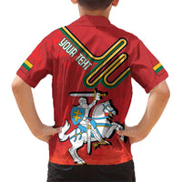 Personalized Lithuania Coat Of Arms Family Matching Short Sleeve Bodycon Dress and Hawaiian Shirt Special Version - Wonder Print Shop