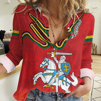 Personalized Lithuania Coat Of Arms Women Casual Shirt Special Version - Wonder Print Shop