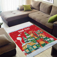 Romania Christmas Personalized Area Rug Romanian Folklore Capra Goat - Wonder Print Shop
