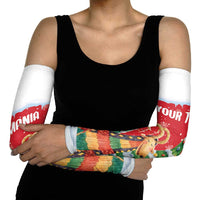 Romania Christmas Personalized Arm Sleeves Romanian Folklore Capra Goat - Wonder Print Shop