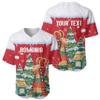 Romania Christmas Personalized Baseball Jersey Romanian Folklore Capra Goat - Wonder Print Shop