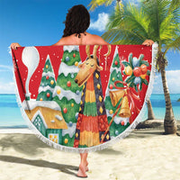 Romania Christmas Personalized Beach Blanket Romanian Folklore Capra Goat - Wonder Print Shop